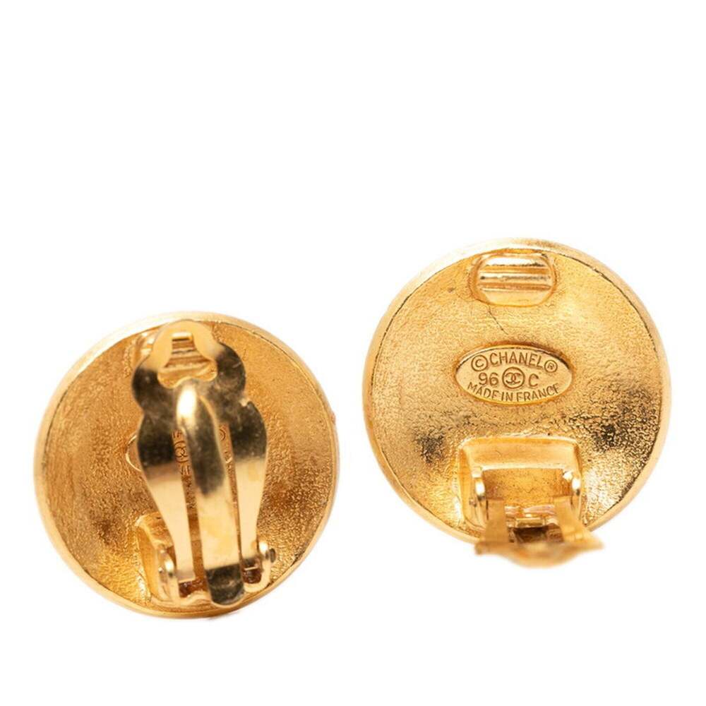 CHANEL Vintage Gold Logo Earrings - Picture 3 of 3